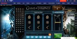 Exploring Game of Throne Slot on PariPesa If you ask five people to name their top three television series, you will most likely get all five including Games of Thrones from the stables of HBO. The adaptation of the book to the big screen has been nothing but phenomenal according to TV critics. The eight seasons production broke a lot of records as viewers scrambled for their devices and television sets season after season to keep up with the show. Not only was the show the most expensive season of TV production in history. It also was the most-watched in history with billions of people jumping on the throne across the globe both legally and illegally.   Fans favourites like Jon Snow, Daenerys Targaryen, Arya Stark, Tyrion Lannister and a lot more other characters would forever have a place in the hearts of lovers of the series. Also, the animals that represented the powers of each of the ruling houses like the dragon, wolf, lion, stag, continue to influence perception. The last episode of the show threw up great dust in the air as fans were not satisfied with how the story ended or if the show should even end at all. Now, the fun continues for a lot of fans interested in this incredible slot game where fans can feel a part of the series and take their destinies into their own hands. The online slot version of the show from Microgaming does not only promise great entertainment but also presents a huge opportunity for fans to make money while engaged with the slot game. Fans can choose their house and contest for the iron throne. The slot boasts 243 ways to win with four different free spin features that a player can choose from. Playing the slot is easy with the card symbols J, K, A and Q representing lower values which pays as much as 12x when five appears on a pay line. The scatter symbol which is the iron throne triggers the free spins features when landing three and also pays out random cash prizes for two. Before you start winning in Games of Thrones, don’t forget to grab the terrific 100% Deposit Welcome Bonus from PariPesa!   The higher value symbols are that of the popular four houses, Baratheon, Lannister, Stark, and Targaryen which pays up to 25 x stakes when five appears on a pay line. To win with the game at both the PariPesa website and the mobile app, players select a bet amount per spin and once this amount is selected, the player can then spin the reels. Spinning the reels can be done through a quick spin option; it can be done through an autoplay function with 10 to 100 automatic spins or done manually. However, the autoplay function stops if the free spin feature is triggered. The Targaryen free spins feature rank as the lowest jackpot payout in the game of all the four houses with a maximum of 8,100x stake. Next to this is the Stark free spins which stand at 12,500x stake. The Lannister free spins come next with a 16,200x stake available while the biggest jackpot that can be won is the Baratheon free spins feature with a maximum of 20,250x stake. The base games also boast of 4,050x stake highest jackpot available. Important information to players is the return-to-player percentage of the game which stands at 95.07%. For all fans of Game of Thrones, the action continues in online casinos with the world of White Walkers, Ravens, Dragons, and Direwolf waiting to be explored for a handsome reward. So, register with PariPesa, grab your first bonus and ride Dragons from Game of Thrones!