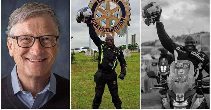 Bill Gates congratulates Nigerian motorcyclist who cycled from London to Lagos on his 
