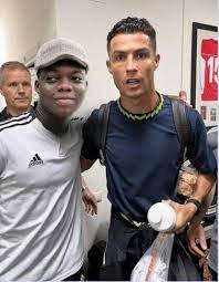 Cute Abiola shows a reaction over pictures with footballer, Cristiano Ronaldo