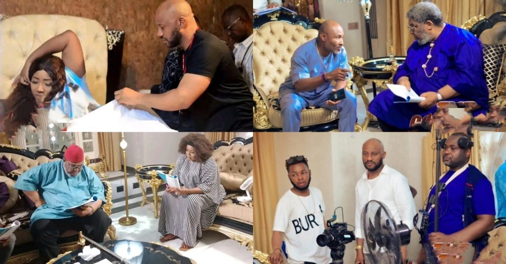 Actress, Judy Austin shares moments with Pete Edochie, husband on movie set, Yul reacts