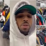 Chris Brown constructs a department shop for his clothing outside of his house (Video)