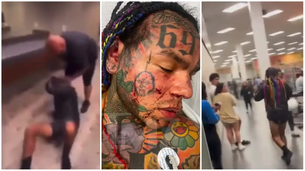Watch the moment US rapper, Tekashi 6ix9ine was brutally beaten at a gym sauna