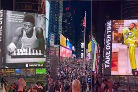 MohBad displayed on Times Square's billboard in New York